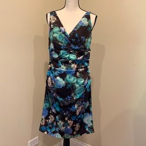 Light silky satin floral dress